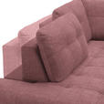 ECKSOFA in Flachgewebe, Leinenoptik Rosa  - Schwarz/Rosa, Design, Textil/Metall (208/247cm) - Xora