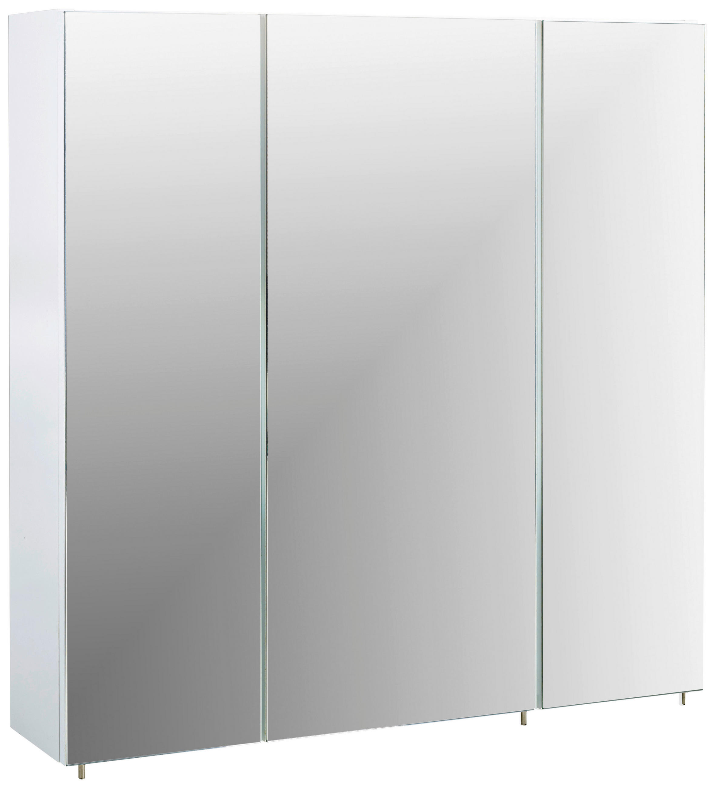 SPIEGELSCHRANK 70/70,7/15,6 cm  - Weiß/Nickelfarben, MODERN, Glas/Holzwerkstoff (70/70,7/15,6cm) - MID.YOU