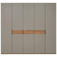DREHTÜRENSCHRANK 149,6/229,4/59,5 cm 5-türig Taupe, Eichefarben  - Taupe/Eichefarben, Design, Holzwerkstoff/Metall (149,6/229,4/59,5cm) - Dieter Knoll