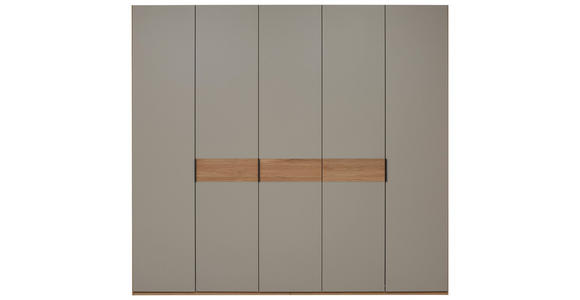 DREHTÜRENSCHRANK 149,6/229,4/59,5 cm 5-türig Taupe, Eichefarben  - Taupe/Eichefarben, Design, Holzwerkstoff/Metall (149,6/229,4/59,5cm) - Dieter Knoll