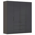 DREHTÜRENSCHRANK 201/223/61 cm,  in Graphitfarben, 4-türig  - Graphitfarben, Basics, Glas/Holzwerkstoff (201/223/61cm) - Novel