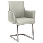 ARMLEHNSTUHL , , Mikrofaser  - Edelstahlfarben/Hellgrau, Design, Holzwerkstoff/Textil (63/91/60cm) - Dieter Knoll