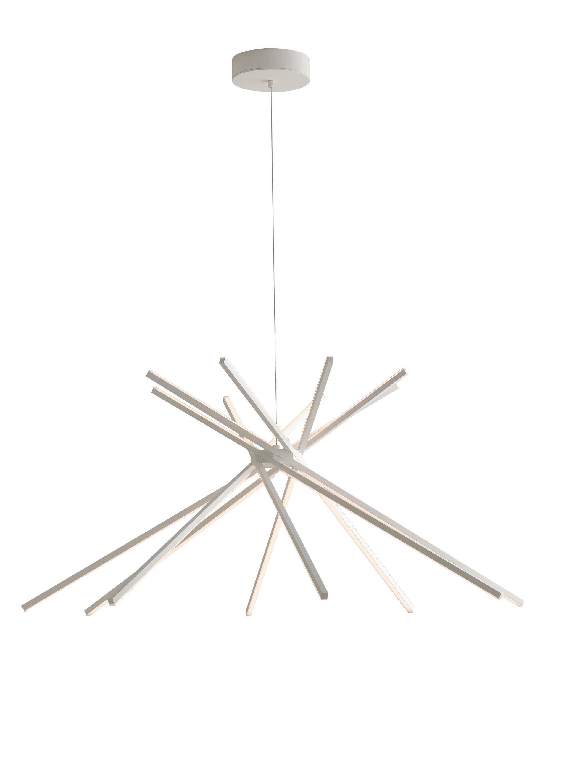 LED-HÄNGELEUCHTE Shanghai 113/160 cm   - Weiß, Design, Metall (113/160cm)