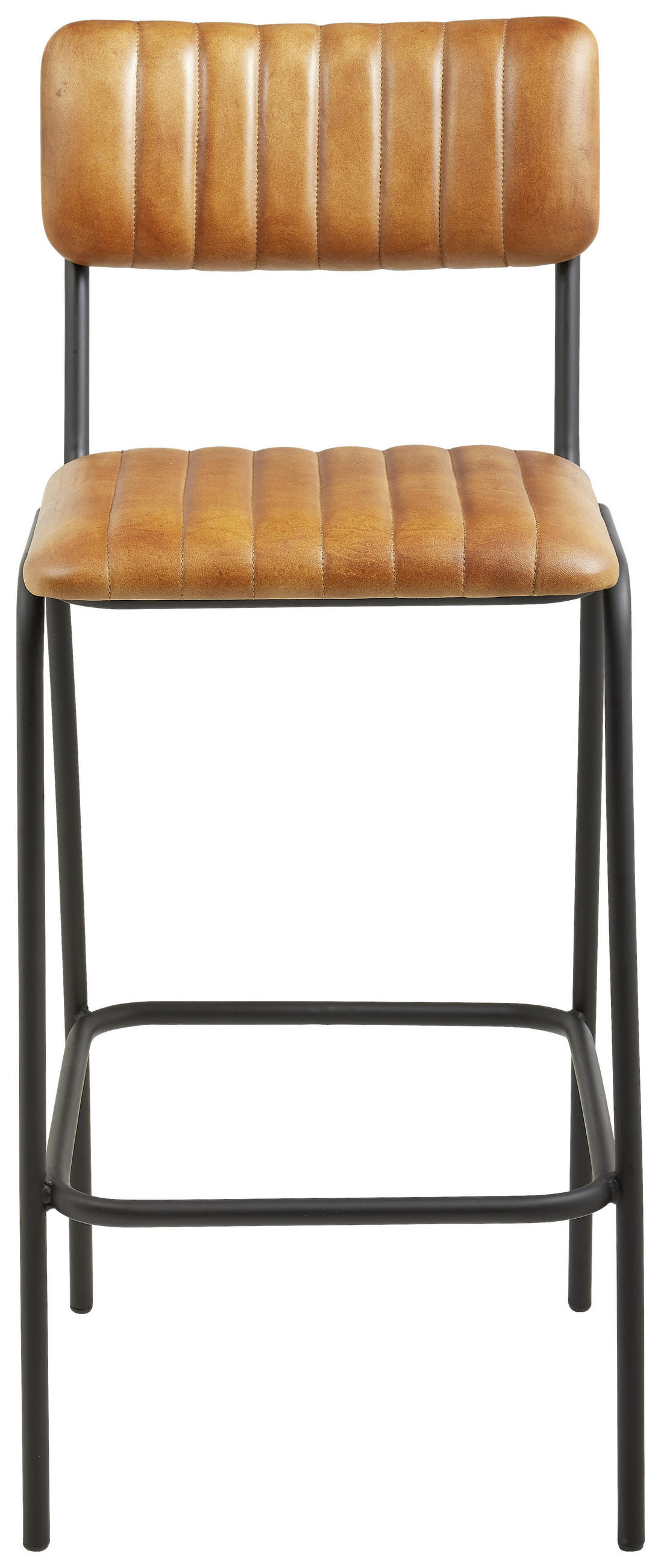 BARHOCKER Echtleder Braun, Schwarz Eisen - Schwarz/Braun, Trend, Leder/Metall (44/103/53cm) - Landscape
