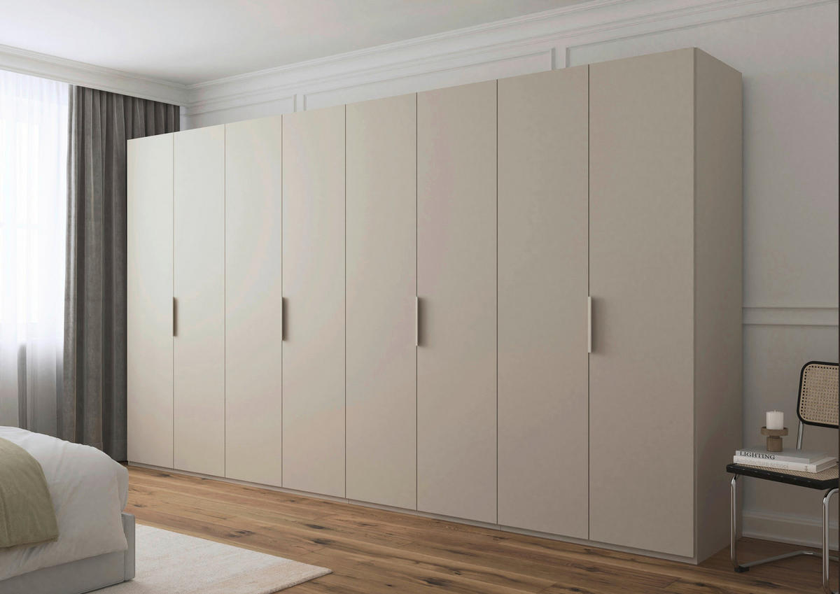 DREHTÜRENSCHRANK 400/223/61 cm,  in Champagner, 8-türig  - Champagner, Basics, Holzwerkstoff/Metall (400/223/61cm) - Novel