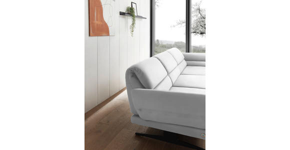 ECKSOFA Creme Flachgewebe  - Creme/Schwarz, Design, Textil/Metall (279-327/176-217cm) - Dieter Knoll