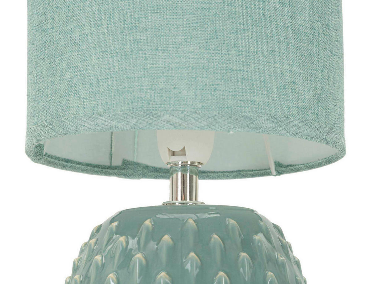 TISCHLEUCHTE   - Türkis, Basics, Keramik/Textil (14/27/14cm)