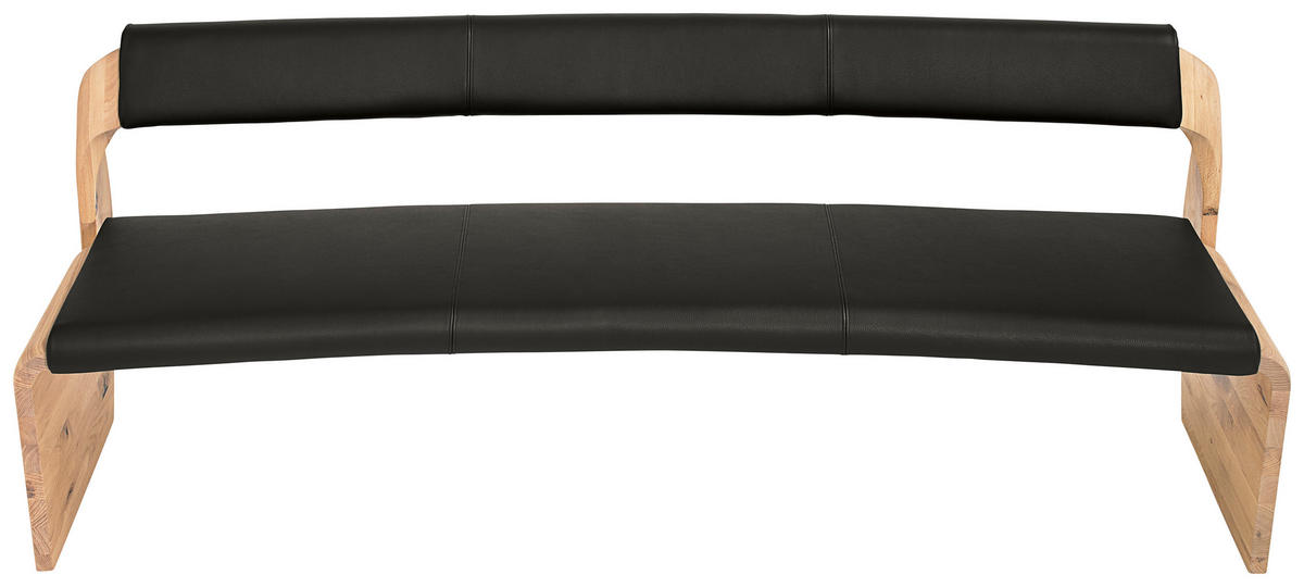 SITZBANK 207/84/70 cm  in Eichefarben, Dunkelbraun  - Eichefarben/Dunkelbraun, Natur, Leder/Holz (207/84/70cm) - Voglauer