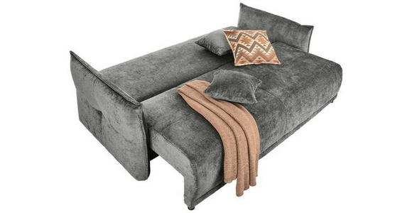 BOXSPRINGSOFA in Chenille Greige  - Greige/Schwarz, MODERN, Kunststoff/Textil (235/95/108cm) - Hom`in