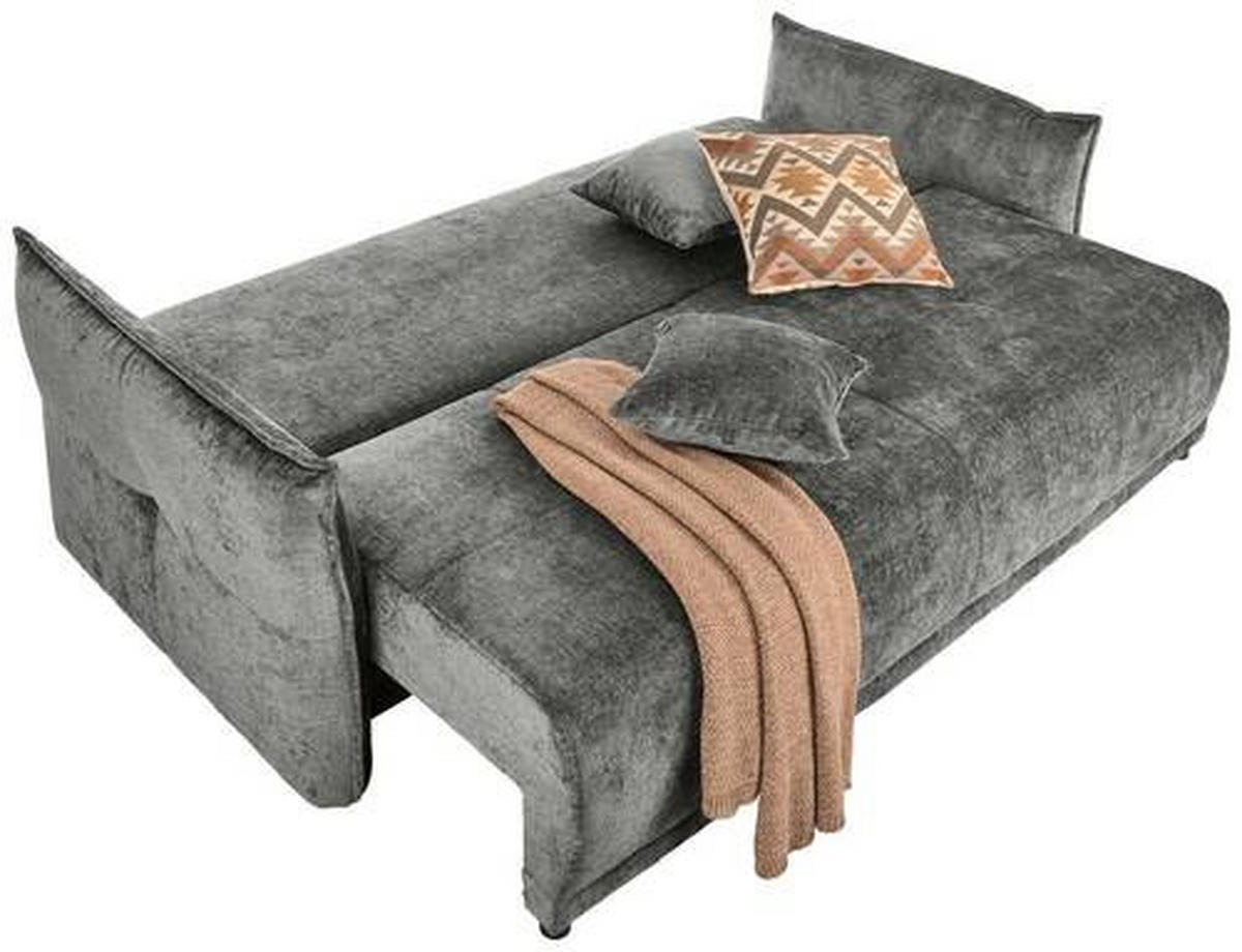BOXSPRINGSOFA Chenille Greige  - Greige/Schwarz, MODERN, Kunststoff/Textil (235/95/108cm) - Hom`in
