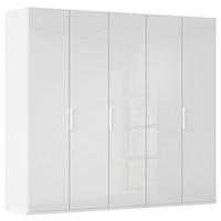 DREHTÜRENSCHRANK 251/235/61 cm,  in Weiß, 5-türig  - Weiß, Basics, Glas/Holzwerkstoff (251/235/61cm) - Novel