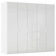 DREHTÜRENSCHRANK 251/235/61 cm,  in Weiß, 5-türig  - Weiß, Basics, Glas/Holzwerkstoff (251/235/61cm) - Novel