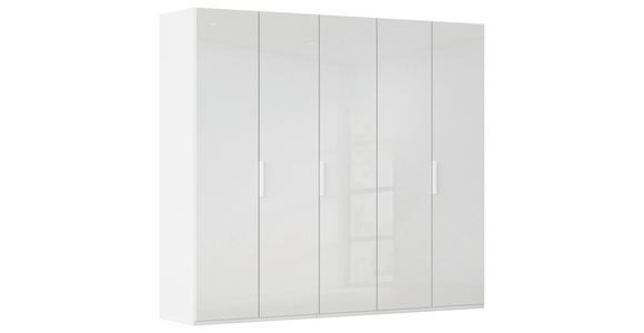 DREHTÜRENSCHRANK 251/235/61 cm,  in Weiß, 5-türig  - Weiß, Basics, Glas/Holzwerkstoff (251/235/61cm) - Novel