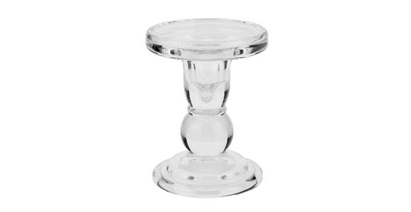 KERZENHALTER - Klar, Basics, Glas (8,5/11,5cm) - Ambia Home