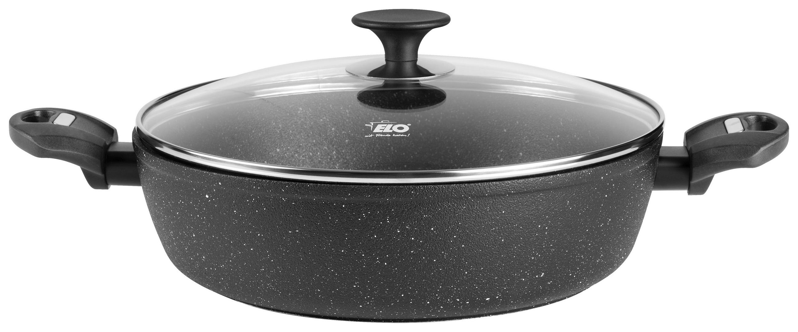 SERVIERPFANNE 28 cm  - Transparent/Schwarz, KONVENTIONELL, Glas/Metall (28cm) - ELO