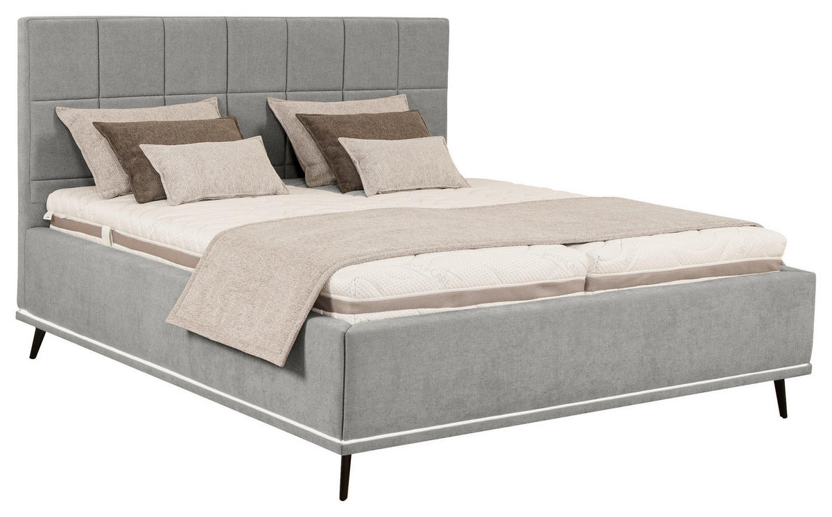 POLSTERBETT 180/200 cm  in Hellgrau  - Fichtefarben/Buchefarben, KONVENTIONELL, Holz/Textil (180/200cm) - SetOne by Musterring