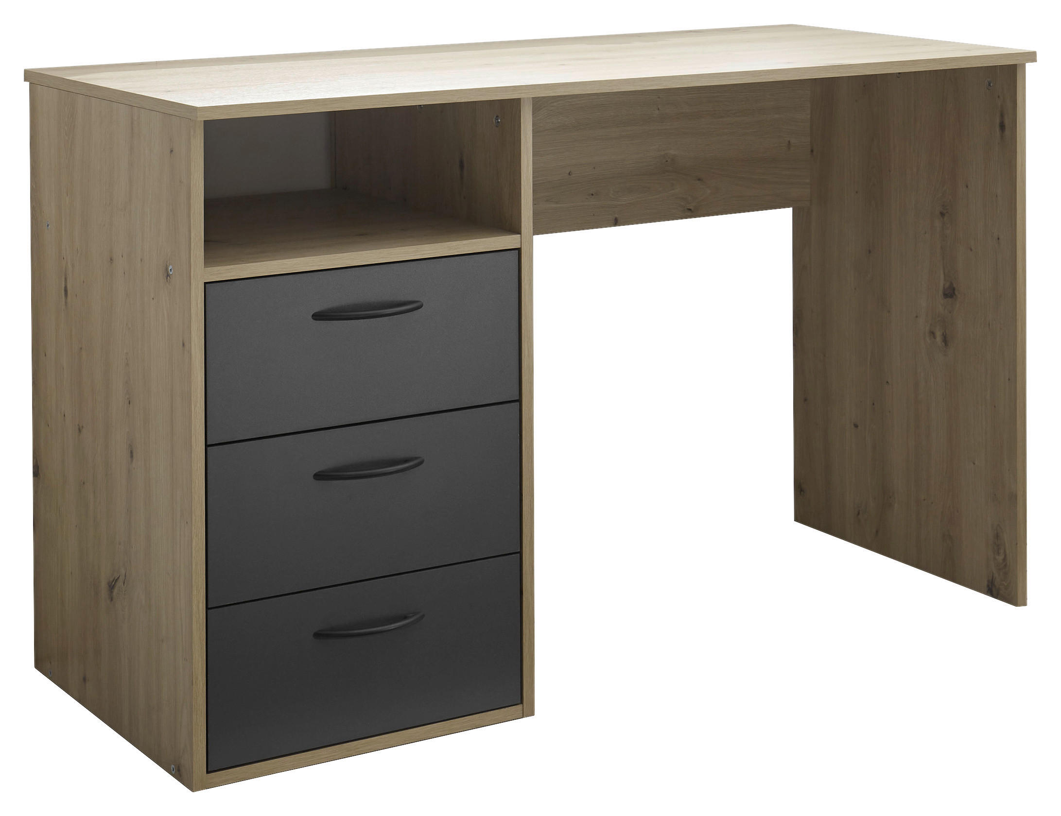 SCHREIBTISCH 120/54/75 cm  in Graphitfarben, Eiche Artisan  - Schwarz/Graphitfarben, KONVENTIONELL, Holzwerkstoff/Kunststoff (120/54/75cm) - Boxxx