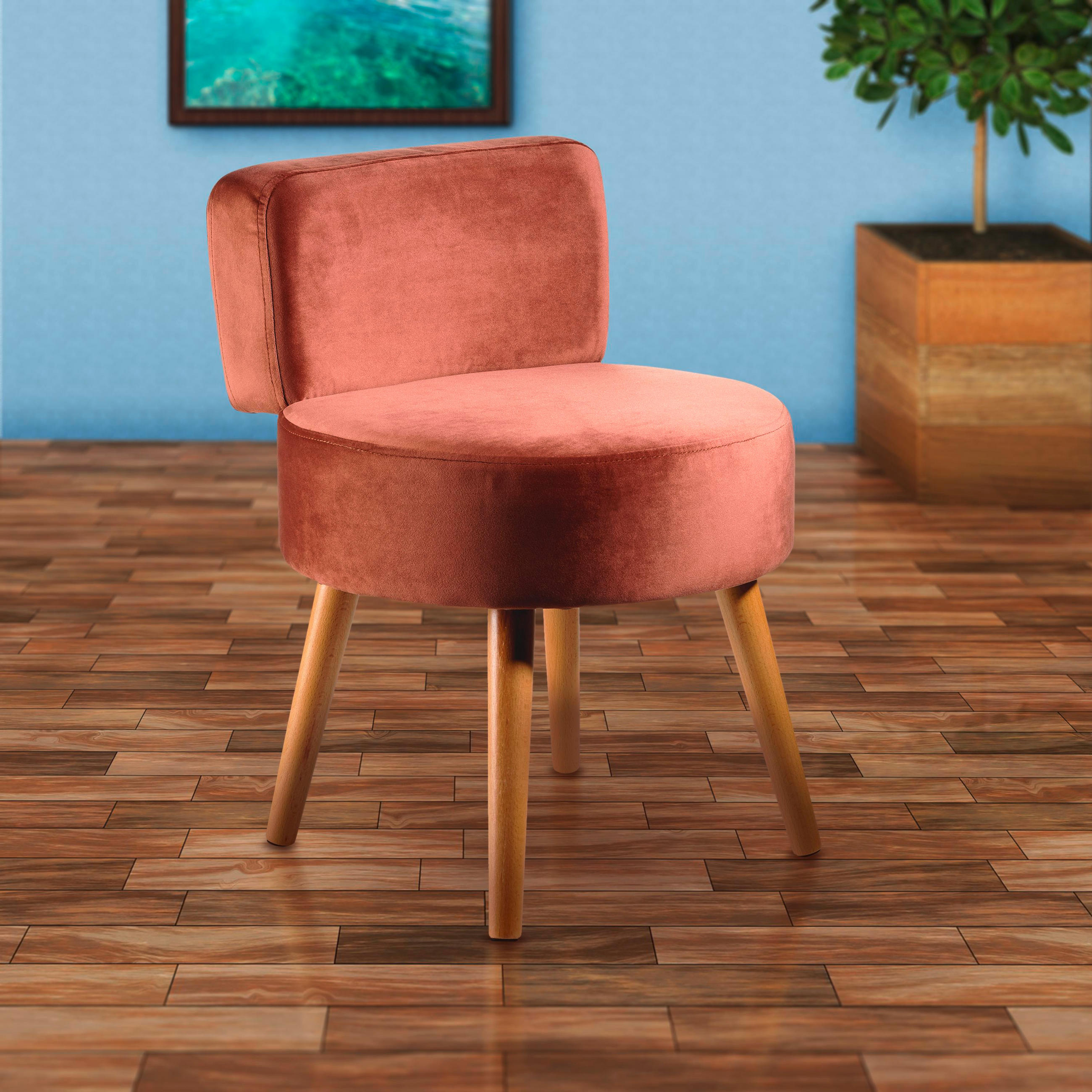 SESSEL in Samt Rostfarben  - Rostfarben, Design, Holz/Textil (44/58/44cm) - Echtwerk