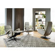 RELAXSESSEL in Leder Greige  - Greige/Schwarz, Design, Leder/Metall (76/108/86cm) - Dieter Knoll