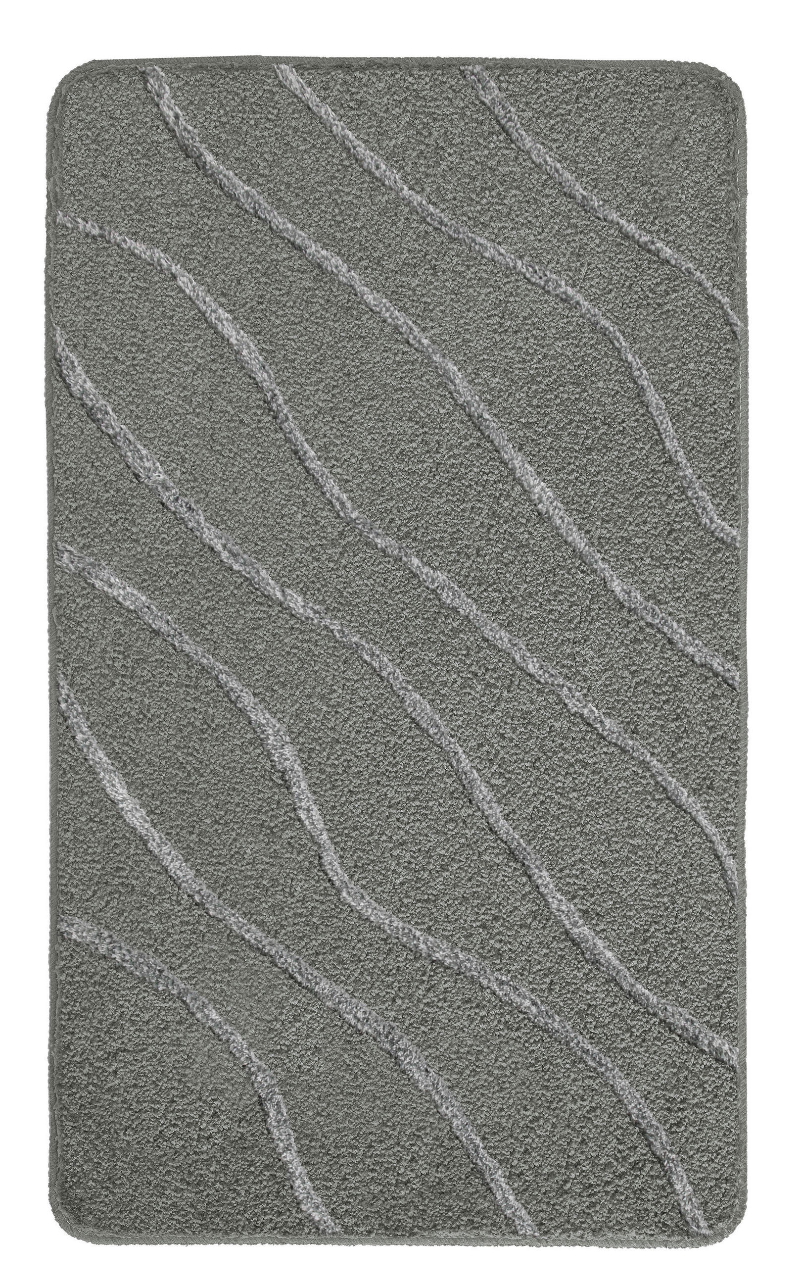 Covor De Baie   gri deschis, gri închis   - gri deschis/gri închis, Basics, plastic/textil (100/60/2cm)