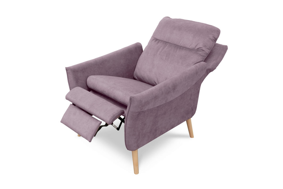 RELAXSESSEL in Textil Rosa  - Buchefarben/Rosa, Design, Holz/Textil (88/110/92cm) - Livetastic