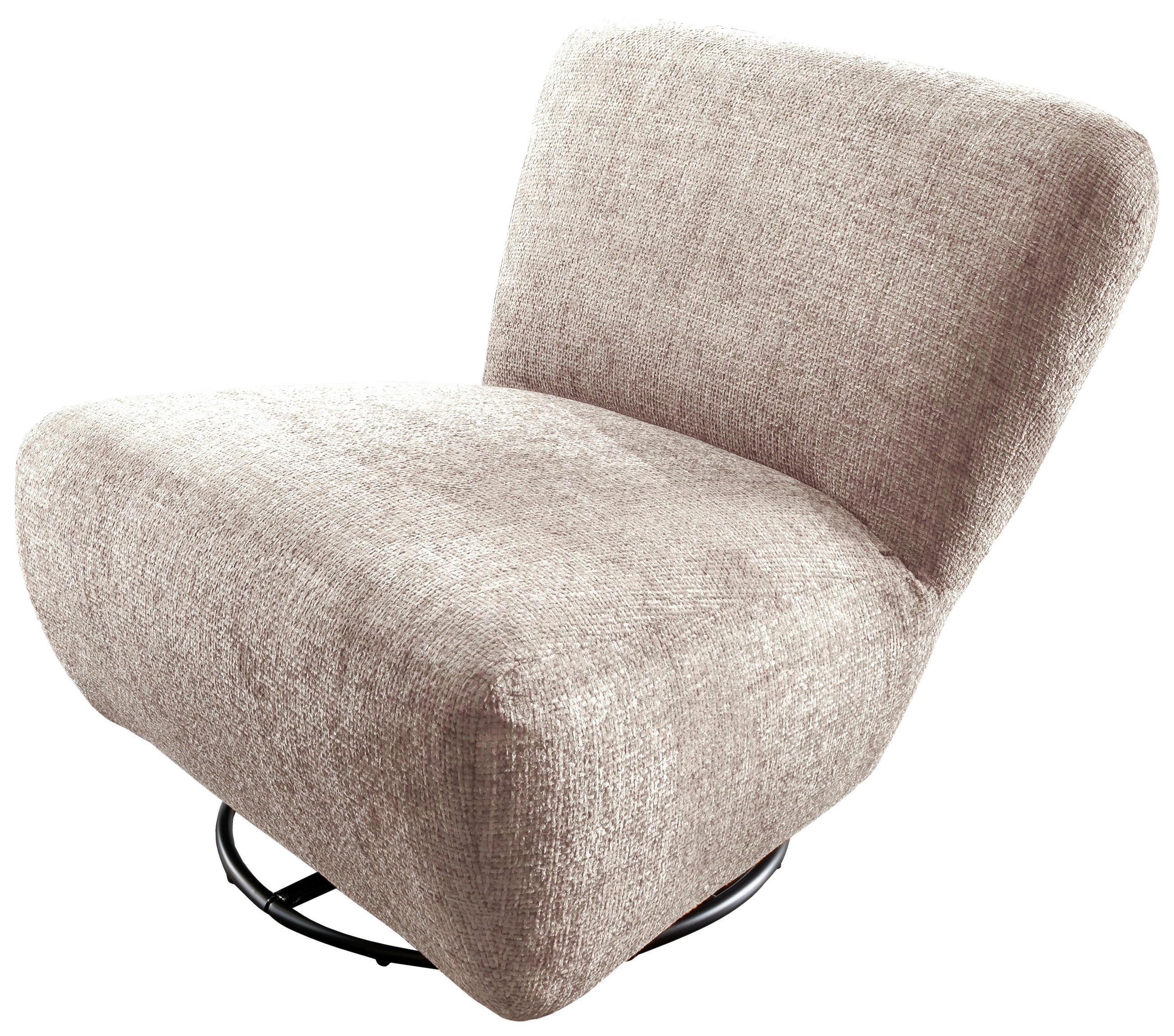 XXL-SESSEL Struktur Creme    - Creme/Schwarz, Trend, Textil/Metall (95/77/94cm) - Livetastic