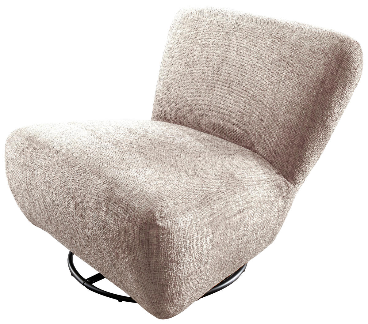 XXL-SESSEL Struktur Creme    - Creme/Schwarz, Trend, Textil/Metall (95/77/94cm) - Livetastic