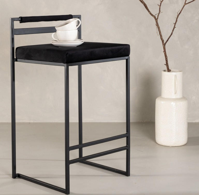 BARSTOL i svart  - svart, Design, metall/textil (45/80/41cm) - Johann Jakob