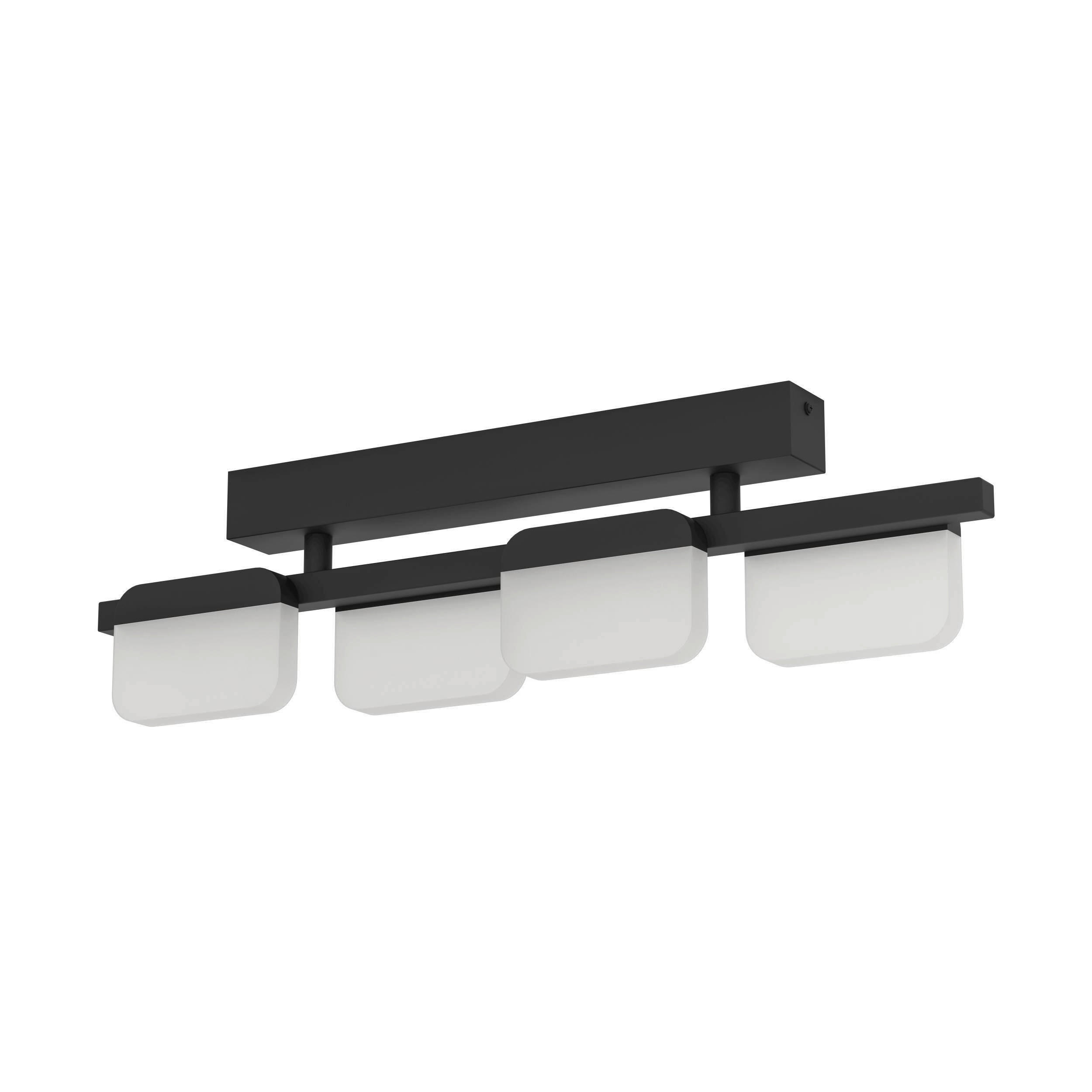 DECKENLEUCHTE 4,5 W    62,5/6/16 cm  - Schwarz, Design, Kunststoff/Metall (62,5/6/16cm) - Eglo