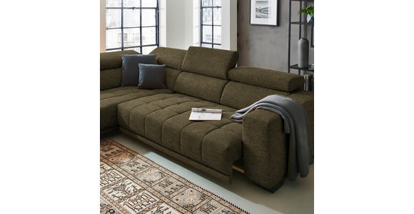 ECKSOFA in Mikrofaser Dunkelgrün  - Dunkelgrün/Schwarz, Design, Textil/Metall (207/301cm) - Xora