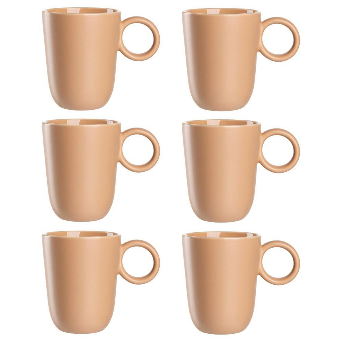 TASSE ROMA   400,00 ml  - Aprikose, KONVENTIONELL, Keramik (13,30/11,00/8,80cm) - Leonardo