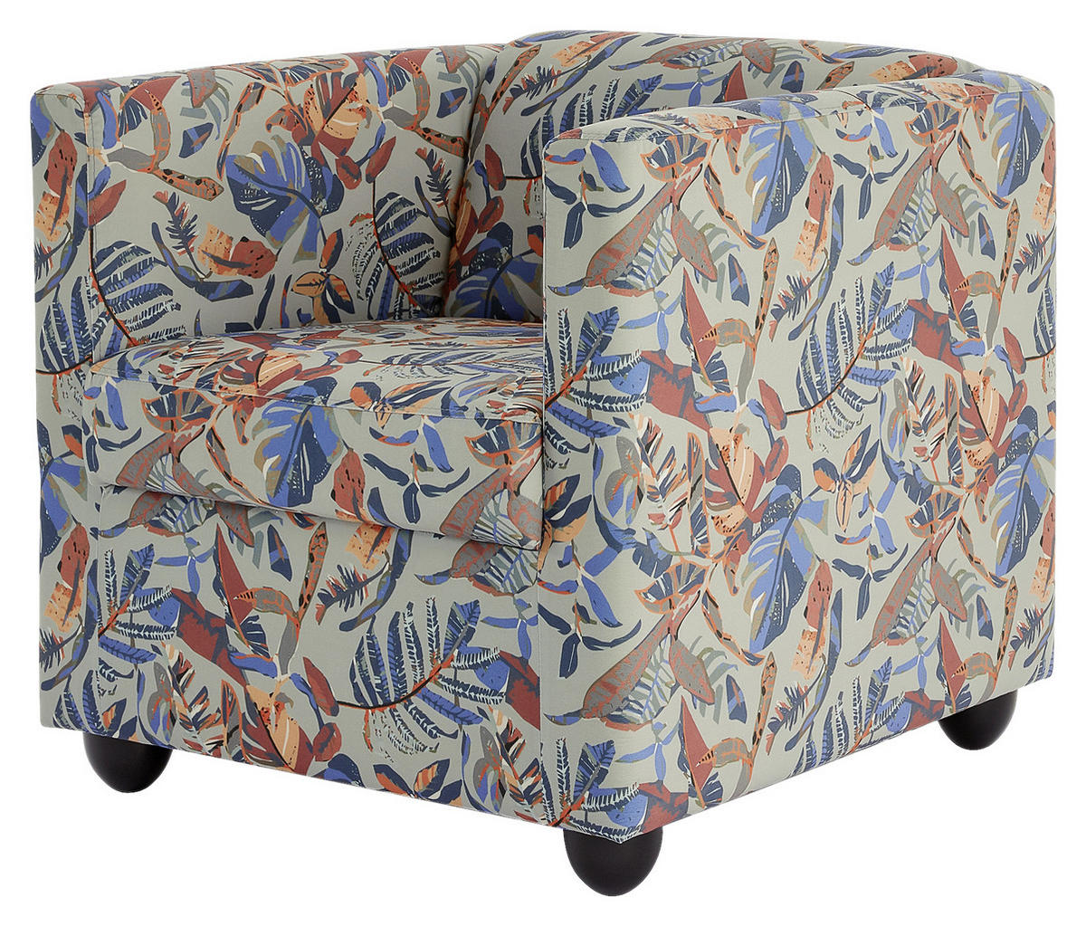 SESSEL in Mikrofaser Multicolor  - Multicolor/Schwarz, Design, Holz/Textil (72/71/75cm) - LOOKS by W.Joop