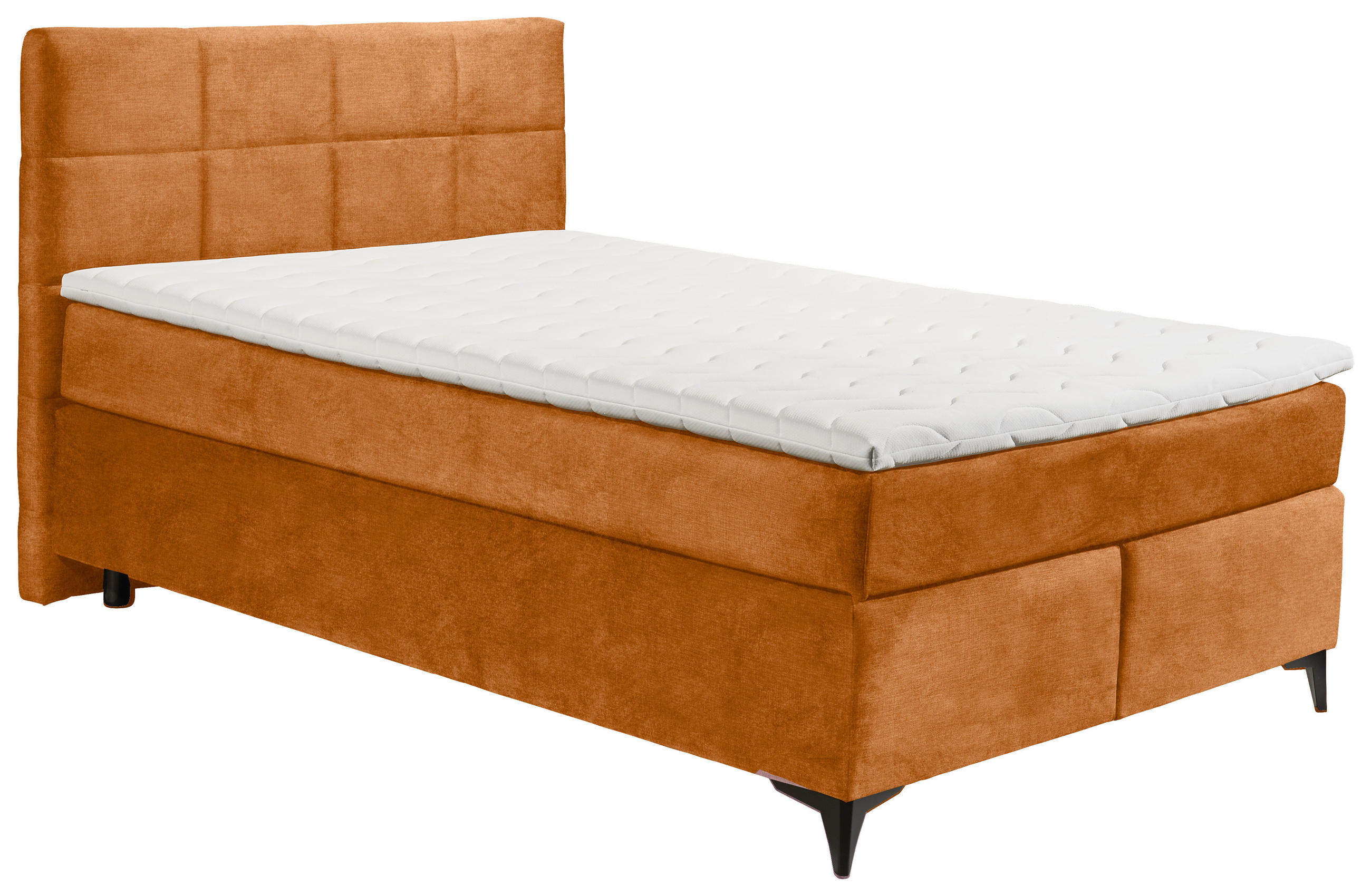 BOXSPRINGBETT 140/200 cm  in Orange  - Schwarz/Orange, Design, Holzwerkstoff/Kunststoff (140/200cm) - Xora