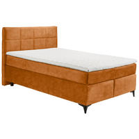 BOXSPRINGBETT 140/200 cm  in Orange  - Schwarz/Orange, Design, Holzwerkstoff/Kunststoff (140/200cm) - Xora