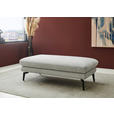 ECKSOFA in Chenille, Flachgewebe Silberfarben  180/284 cm  - Silberfarben/Schwarz, Design, Textil/Metall (180/284cm) - Dieter Knoll