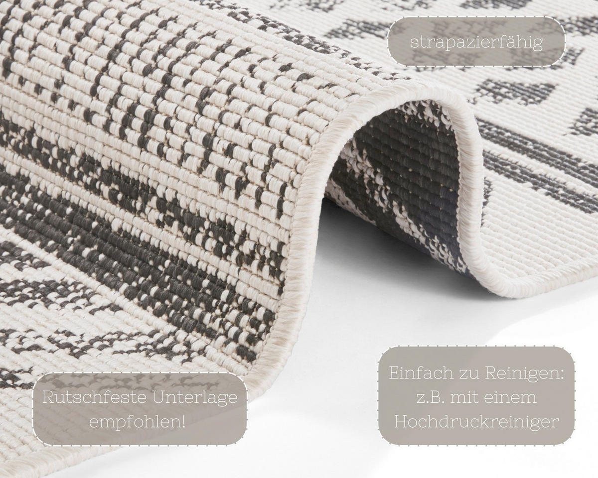 OUTDOORTEPPICH 240/340 cm Twin Supreme Creme, Schwarz  - Creme/Schwarz, Design, Kunststoff (240/340cm)