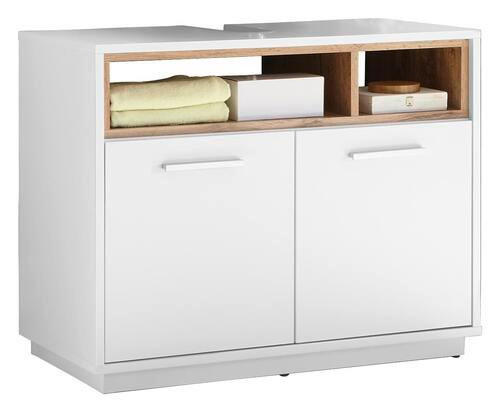 WASCHBECKENUNTERSCHRANK 80/64/40 cm  - Eichefarben/Alufarben, Design, Holzwerkstoff/Kunststoff (80/64/40cm) - MID.YOU