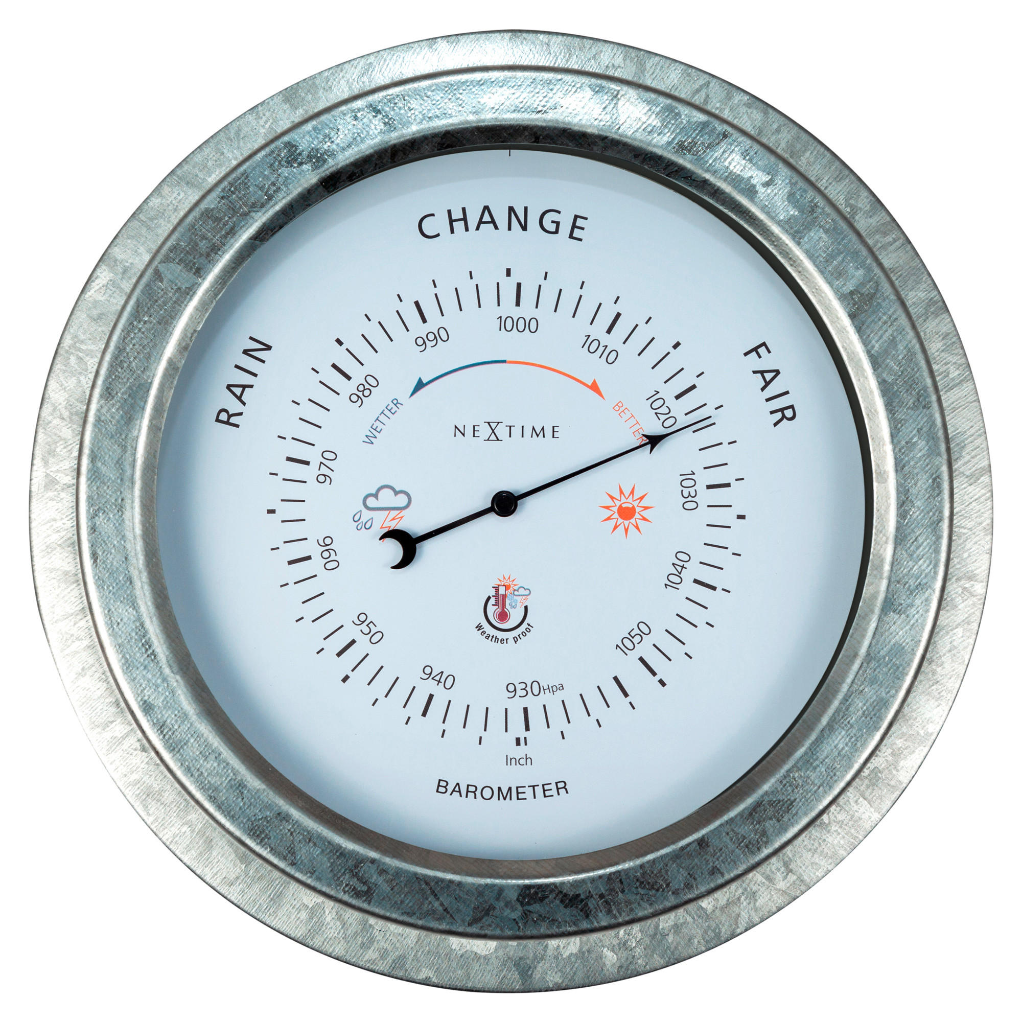 Nextime Thermometer Silber 22x22x5.5 cm