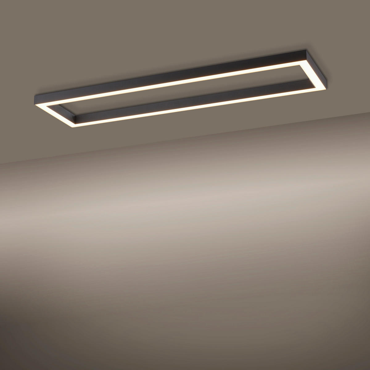 LED-DECKENLEUCHTE Pure 110/30/3,9 cm   - Anthrazit, Design, Kunststoff/Metall (110/30/3,9cm) - Neuhaus PURE