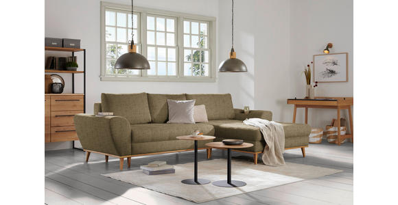 ECKSOFA in Webstoff Olivgrün  - Eichefarben/Olivgrün, Design, Holz/Textil (282/175cm) - Carryhome