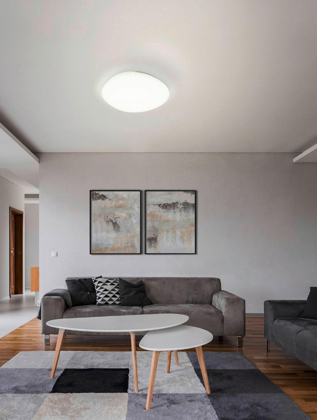 TAKLAMPA 60/8 cm  - vit, Klassisk, metall/plast (60/8cm) - Eglo