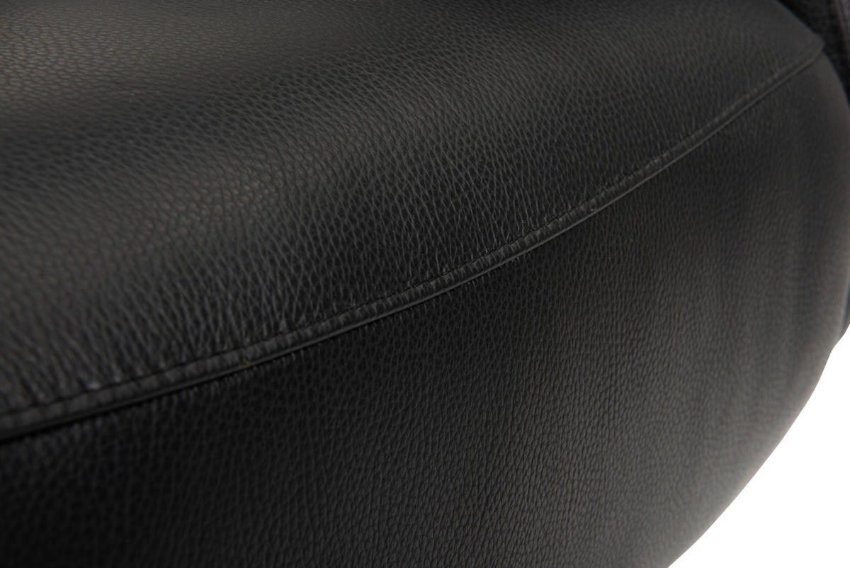 RELAXSESSEL Echtleder Relaxfunktion, Fußteilverstellung    - Silberfarben/Schwarz, Design, Leder/Metall (73/105/82cm) - Welnova
