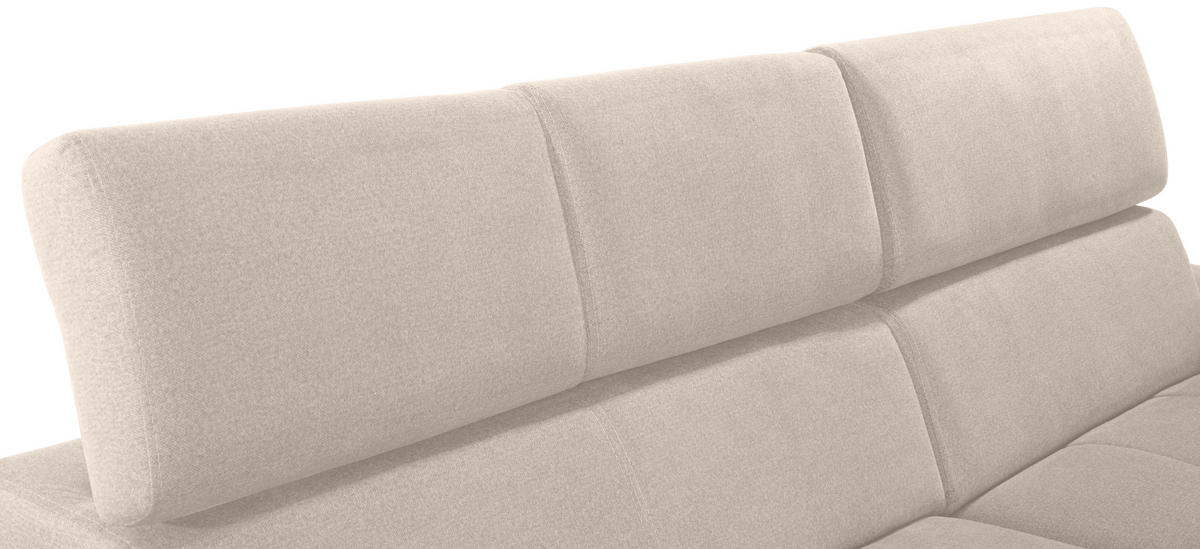 ECKSOFA in Velours Beige  - Beige/Silberfarben, Design, Holz/Textil (292/183cm) - Livetastic