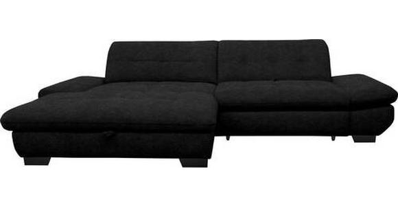 ECKSOFA in Mikrofaser Anthrazit 198/290 cm - Anthrazit/Schwarz, Design, Textil/Metall (198/290cm) - Xora