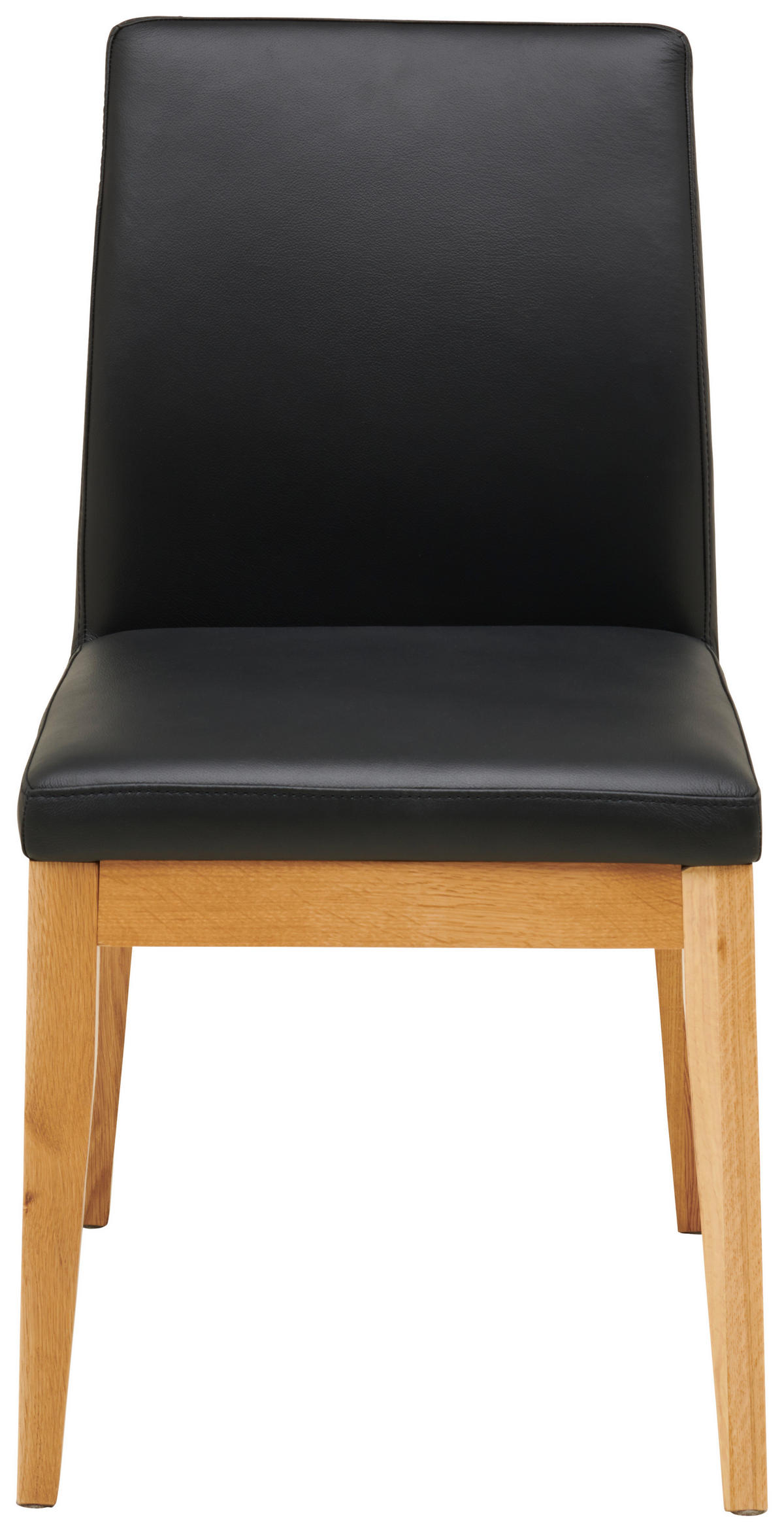 ŽIDLE, černá - barvy dubu/černá, Moderní, dřevo/kůže (48,5/86,5/60cm) - Livetastic
