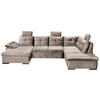 WOHNLANDSCHAFT in Mikrovelours Creme  - Creme/Schwarz, Konventionell, Kunststoff/Textil (127/334/217cm) - Carryhome