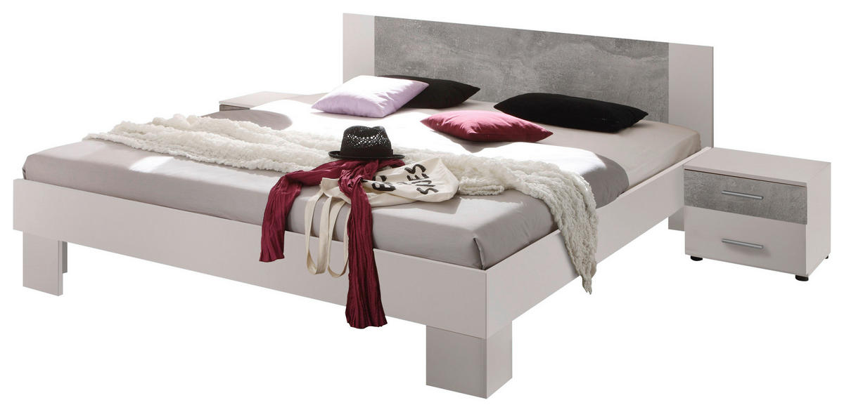SPAVAĆA SOBA siva, bijela   - bijela/siva, Design, drvni materijal (180/200cm) - Boxxx