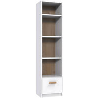 REGAL  47/197/40 cm Weiss, Eichefarben  - Weiss/Eichefarben, Modern, Holzwerkstoff (47/197/40cm) - MID.YOU