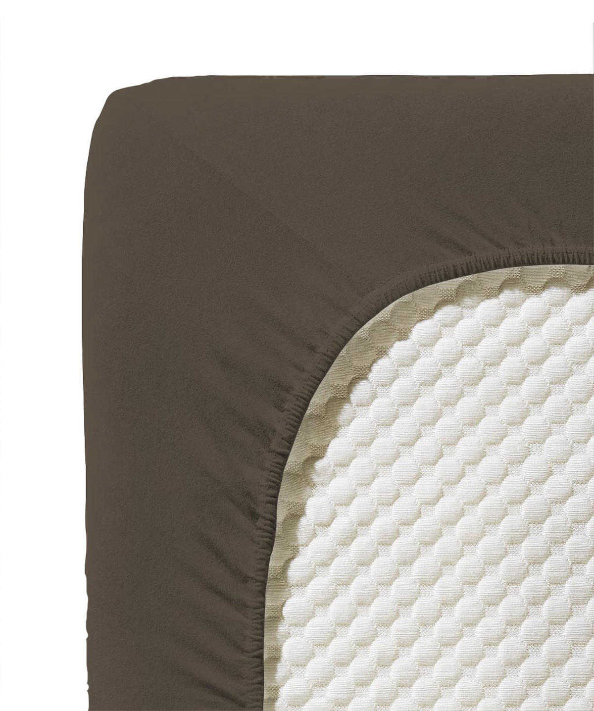 SPANNBETTTUCH Jenny C Single-Jersey  - Braun, Basics, Textil (100/220cm) - Fleuresse
