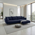 ECKSOFA  in Webstoff Dunkelblau  304/196 cm  - Schwarz/Dunkelblau, KONVENTIONELL, Textil/Metall (304/196cm) - Hom`in